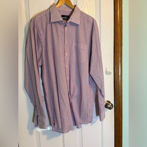 Seidensticker Uno Red & Blue Striped Button Up Shirt XXL (46/18)